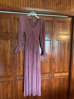 NWT- Long Mauve Boho Maxi Dress - Women